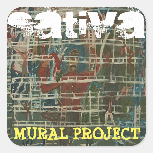 PEGATINA CUADRADA PROYECTO MURAL SATIVA (Anverso)