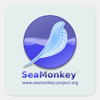 Pegatina Cuadrada Proyecto SeaMonkey - Logotipo vertical
