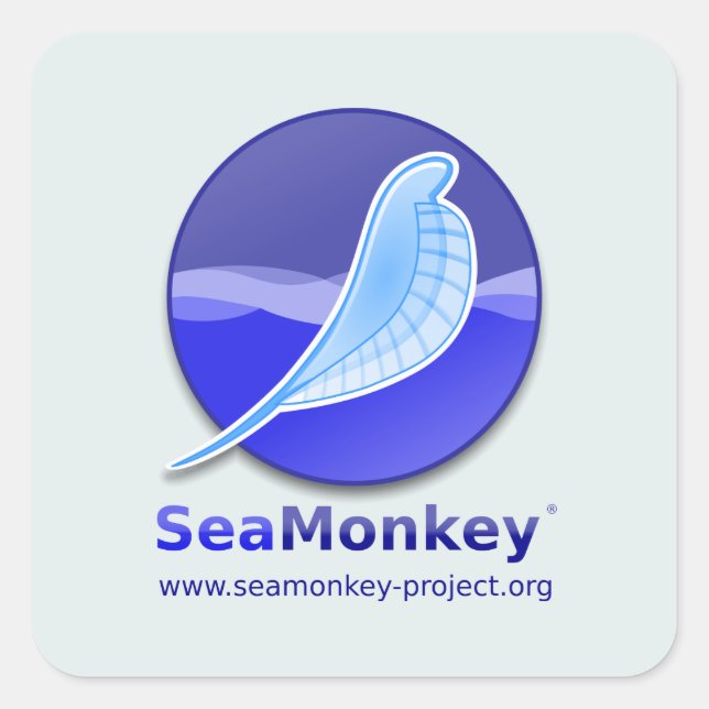 Pegatina Cuadrada Proyecto SeaMonkey - Logotipo vertical (Anverso)