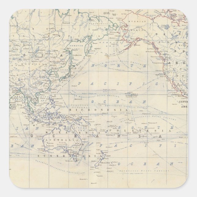 Pegatina Cuadrada Proyecto World Mercators (Anverso)