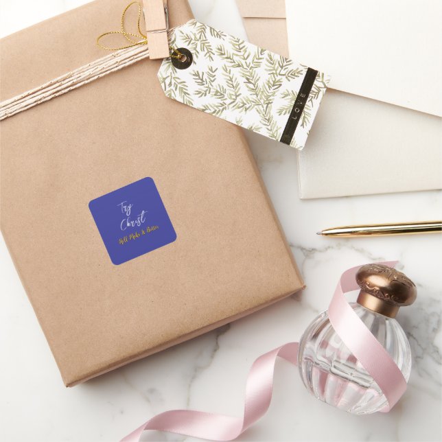 Pegatina Cuadrada Prueba Christ Deep Blue (Regalar)