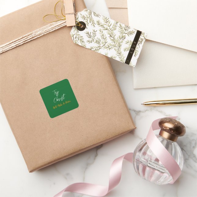 Pegatina Cuadrada Prueba Christ Forest Green (Regalar)