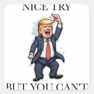 Pegatina Cuadrada Prueba de Donald Trump