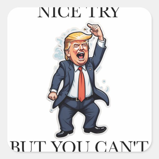 Pegatina Cuadrada Prueba de Donald Trump (Anverso)