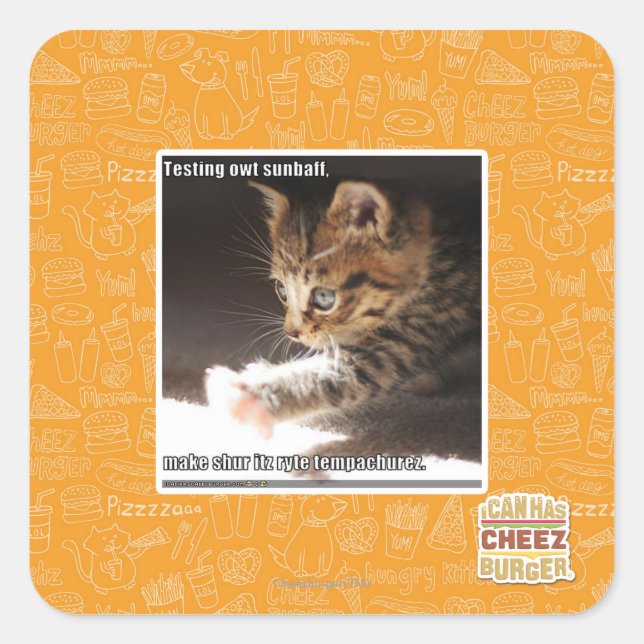 Pegatina Cuadrada Prueba de owt sunbaff (Anverso)