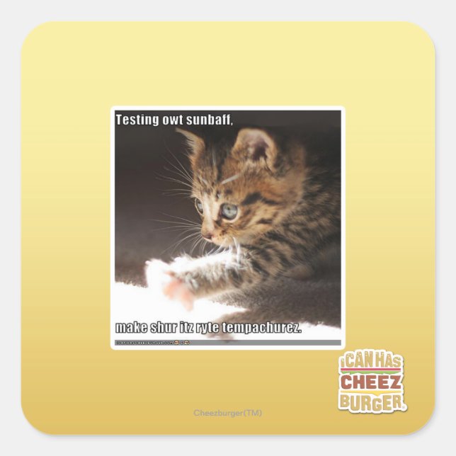 Pegatina Cuadrada Prueba de owt sunbaff (Anverso)