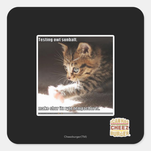 Pegatina Cuadrada Prueba de owt sunbaff (Anverso)