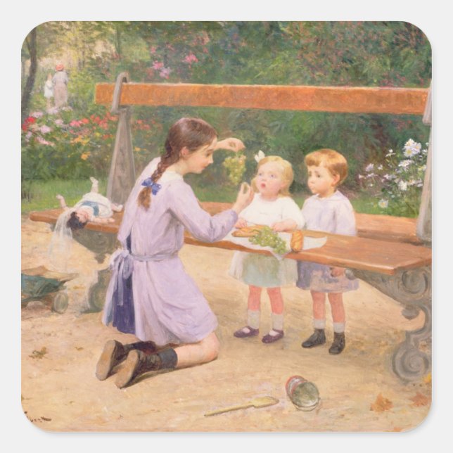 Pegatina Cuadrada Prueba de uva (Anverso)