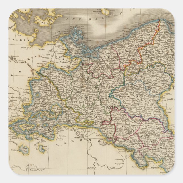 Pegatina Cuadrada Prusia (Anverso)