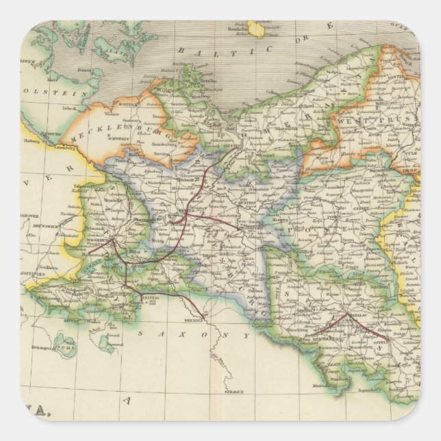 Pegatina Cuadrada Prusia y Polonia (Anverso)