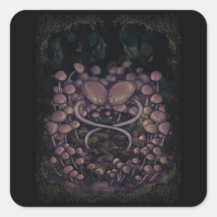 Pegatina Cuadrada Psilocybe Allenii