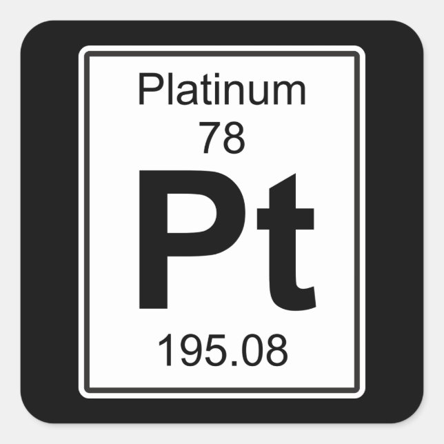 Pegatina Cuadrada Pt - Platino (Anverso)