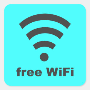 Pegatina Cuadrada PUBLICIDAD DE INTERNET GRATUITA DE WIFI Vector COM