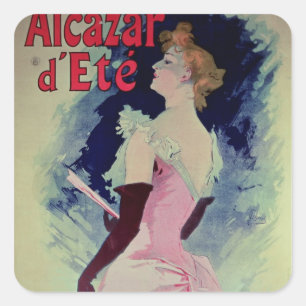 Pegatina Cuadrada Publicidad de poster "d'Ete del Alcazar "