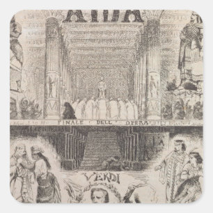 Pegatina Cuadrada Publicidad de poster un funcionamiento