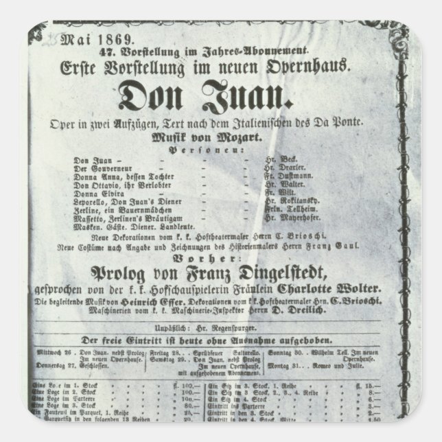 Pegatina Cuadrada Publicidad de poster un funcionamiento de 'Don (Anverso)