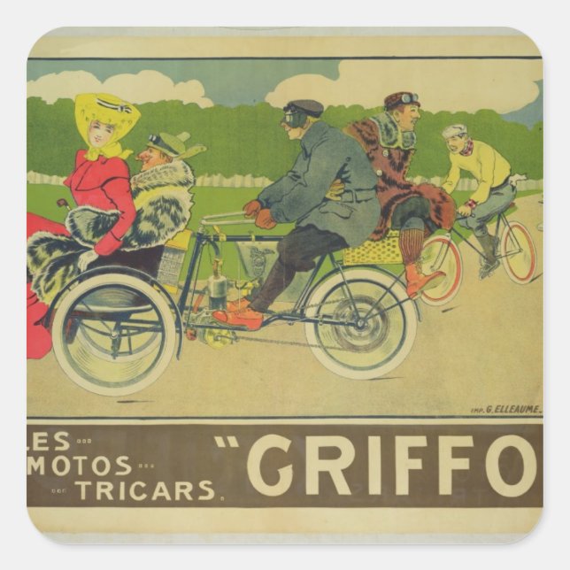 Pegatina Cuadrada publicidad poster (Anverso)