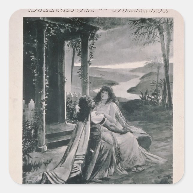 Pegatina Cuadrada Publicidad poster 'Samson y Dalila' (Anverso)