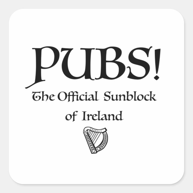 Pegatina Cuadrada ¡Pubs! (Anverso)