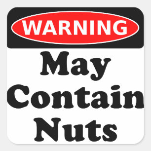 Pegatina Cuadrada Puede contener nueces