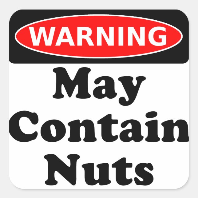 Pegatina Cuadrada Puede contener nueces (Anverso)