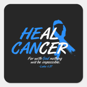Pegatina Cuadrada Puede curar el cáncer Ataxia Conciencia Mes Regalo