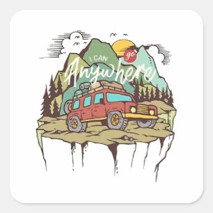 Pegatina Cuadrada Puedo ir a cualquier lugar