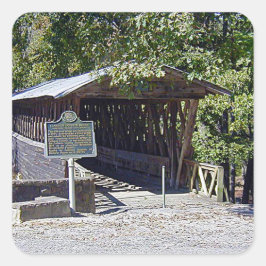 Pegatina Cuadrada Puente cubierto Clarkson Alabama
