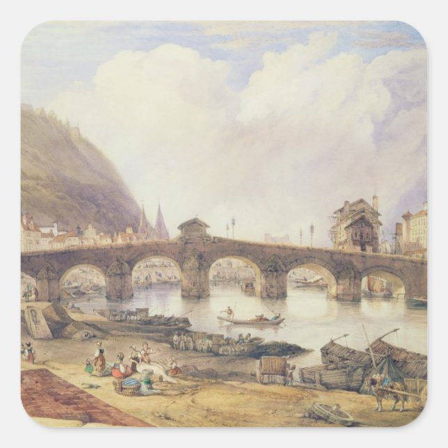 Pegatina Cuadrada Puente de Arcos, Lieja (Anverso)