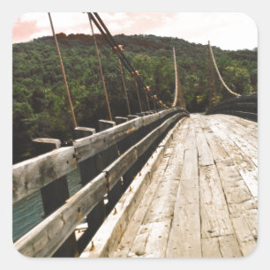 Pegatina Cuadrada puente de castores