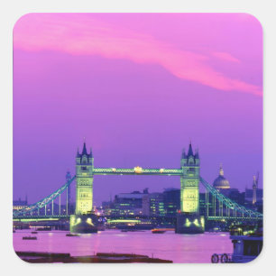 Pegatina Cuadrada Puente de la Torre, Londres, Inglaterra 2