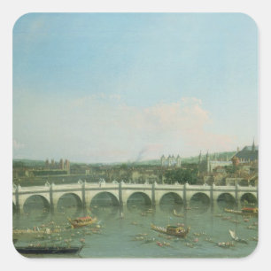 Pegatina Cuadrada Puente de Westminster del norte con Lambeth