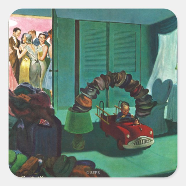 Pegatina Cuadrada Puente del gorra (Anverso)