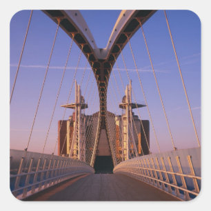 Pegatina Cuadrada Puente del Milenio, Centro Lowry, Salford