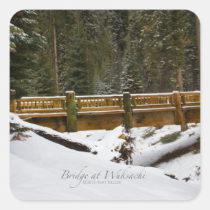 Pegatina Cuadrada Puente en Wuksachi