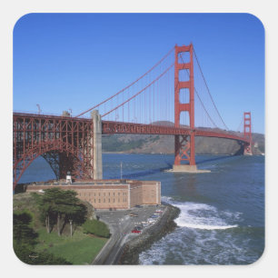 Pegatina Cuadrada Puente Golden Gate, San Francisco, California, 8