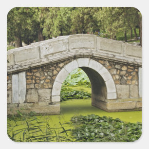 Pegatina Cuadrada Puente, Palacio de Verano, Pekín, China