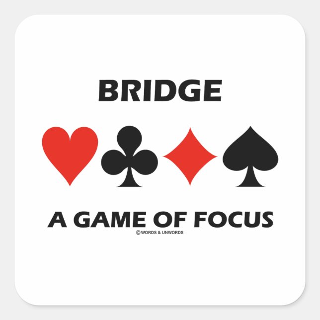 Pegatina Cuadrada Puente Un Juego De Foco Duplicar Humor De Puente (Anverso)
