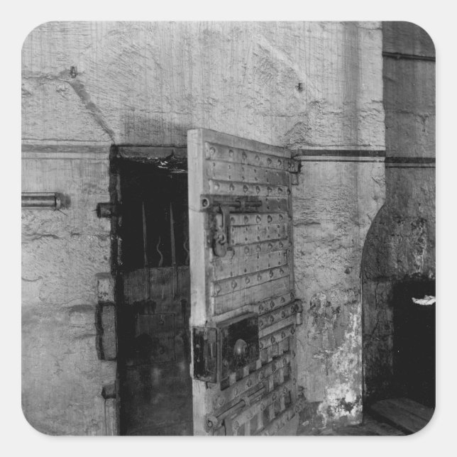 Pegatina Cuadrada Puerta a la prisión de Newgate (Anverso)