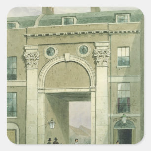 Pegatina Cuadrada Puerta al río, calle Essex, 1857