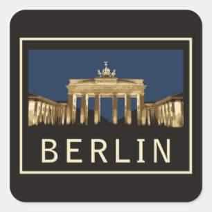 Pegatina Cuadrada Puerta de Berlín Brandeburgo