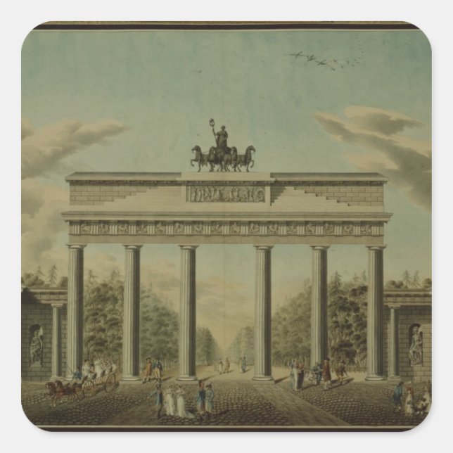 Pegatina Cuadrada Puerta de Brandemburgo, 1812 (Anverso)