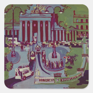 Pegatina Cuadrada Puerta de Brandenburgo, Berlín, 1929