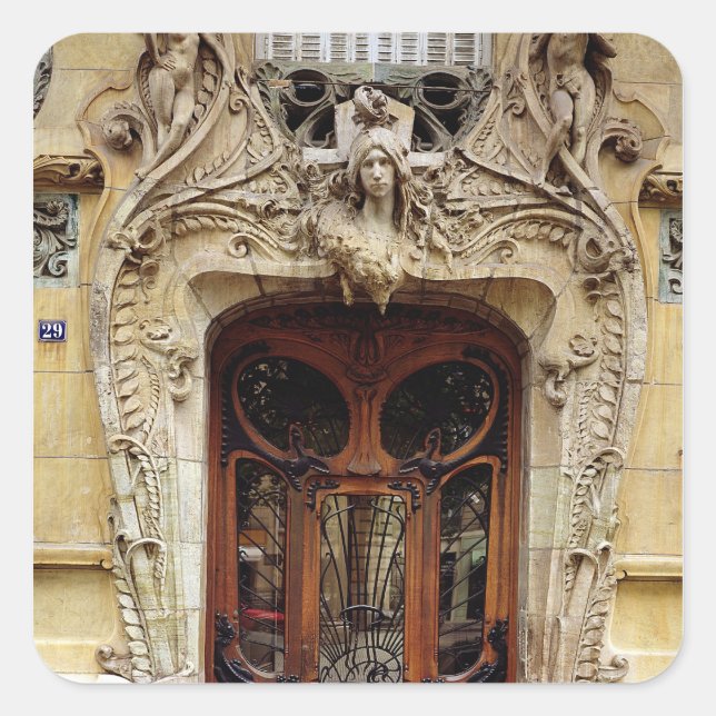 Pegatina Cuadrada Puerta de entrada a los apartamentos (Anverso)