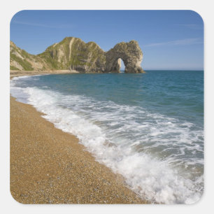 Pegatina Cuadrada Puerta Durdle, Lulworth Cove, Costa Jurásica, 2