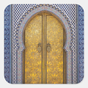 Pegatina Cuadrada Puertas Ornamentadas Del Palacio Del Rey