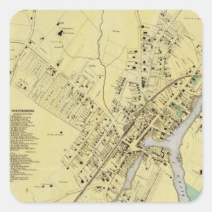 Pegatina Cuadrada Puerto Chester, NY