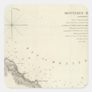 Pegatina Cuadrada Puerto de Monterey, California