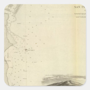 Pegatina Cuadrada Puerto de San Pedro, California