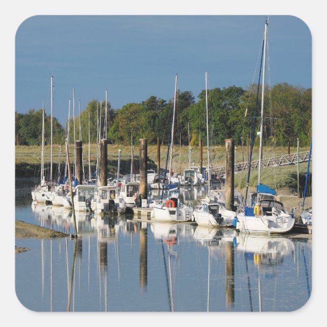 Pegatina Cuadrada Puerto Hourdel en Cayeux sur Mer (Anverso)